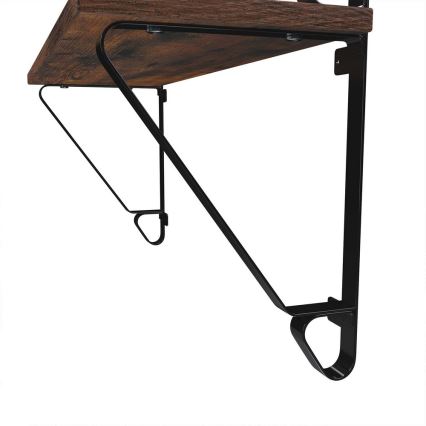 Komplet 2x stenskih polic SHELFY rjava/črna