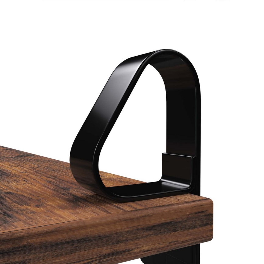Komplet 2x stenskih polic SHELFY rjava/črna