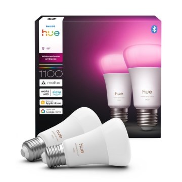 Komplet 2x zatemljivih LED žarnic Philips Hue WHITE AND COLOR AMBIANCE E27/8,1W/230V 1000-20000K