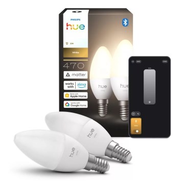 Komplet 2x zatemnjiva LED žarnica Philips Hue WHITE B39 E14/3,9W/230V 2700K