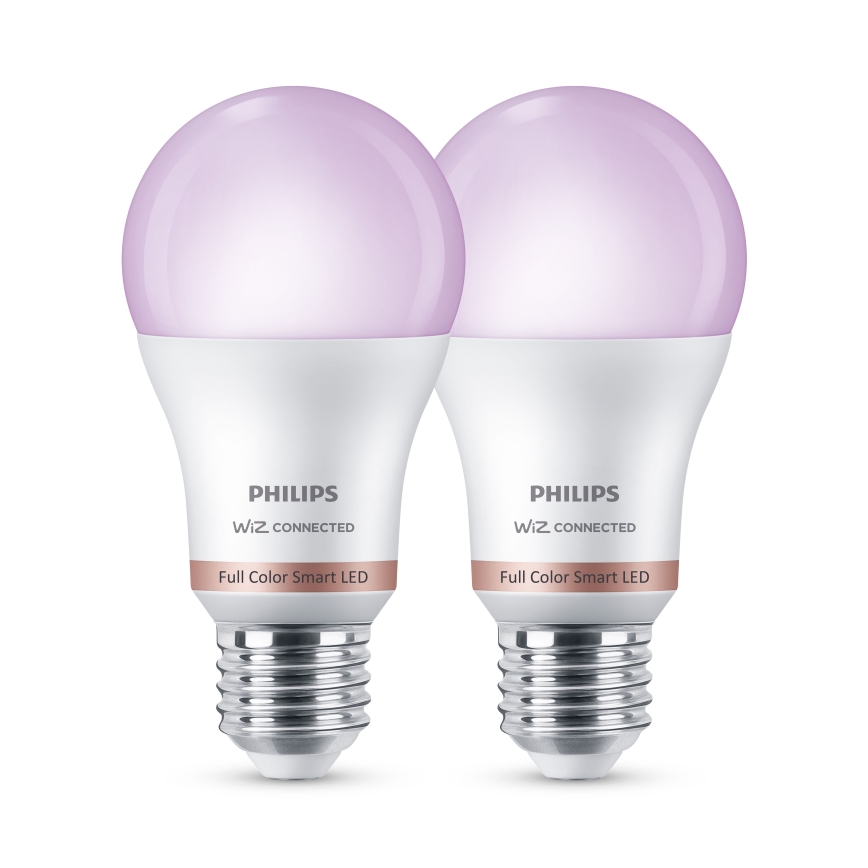 Komplet 2x zatemnjevalnih LED RGB žarnic Philips SMART A60 E27/12,5W/230V 2200-6500K