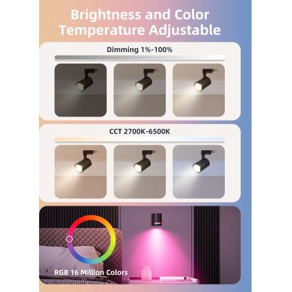 Komplet 2x LED RGBW žarnic z zatemnitvijo MESH GU10/6,5W/230V 2700-6500K Wi-Fi - Aigostar