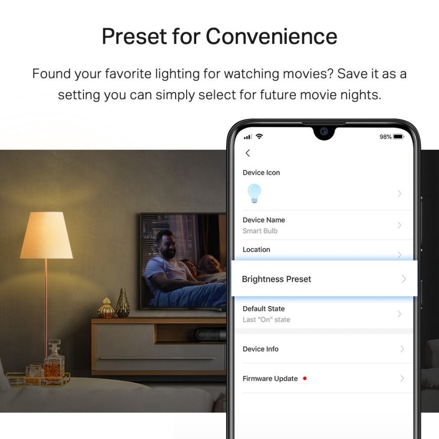 Komplet 2x zatemnjivih LED žarnic A60 E27/8,7W/230V 2700K Wi-Fi - TP-Link