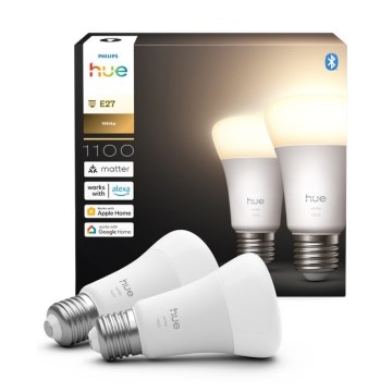 Komplet 2x zatemnljivih LED žarnic Philips Hue WHITE E27/9,5W/230V 2700K