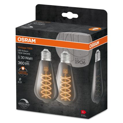 Komplet 2x zatemnljivih LED žarnic VINTAGE FILAMENT E27/4,8W/230V 2200K - Osram