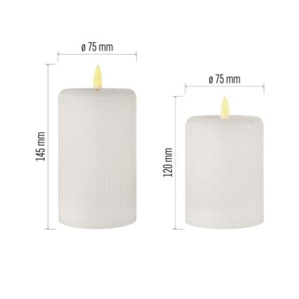 Komplet 2× LED sveč, napajanje 4×AA, z daljinskim upravljalnikom