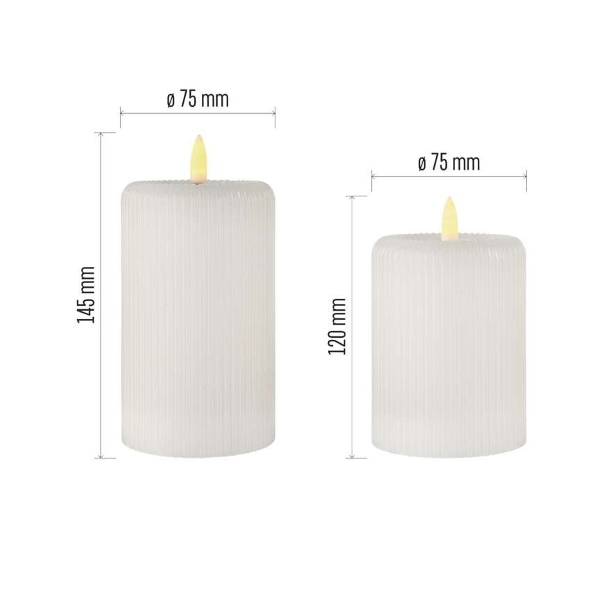 Komplet 2× LED sveč, napajanje 4×AA, z daljinskim upravljalnikom