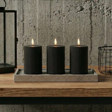 Komplet 3 LED sveč BRILLO LED/2xAA 12,5 cm črna + daljinski upravljalnik