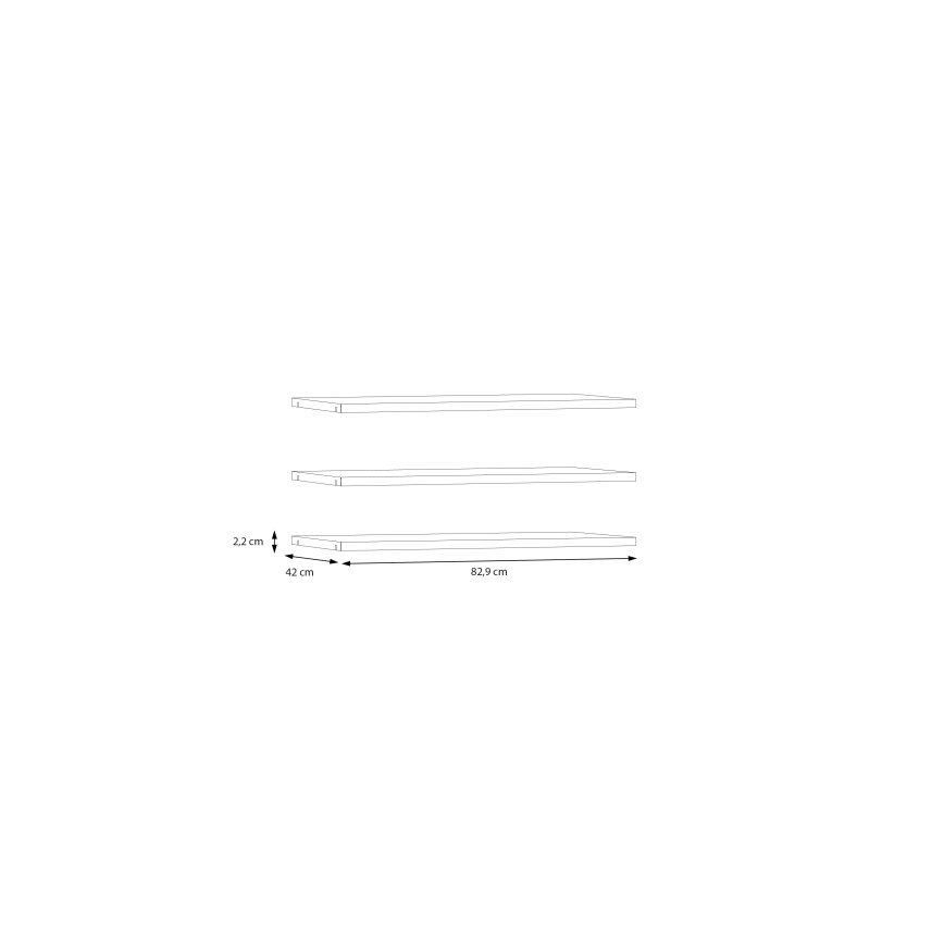 Komplet 3 polic TIRO, sive
