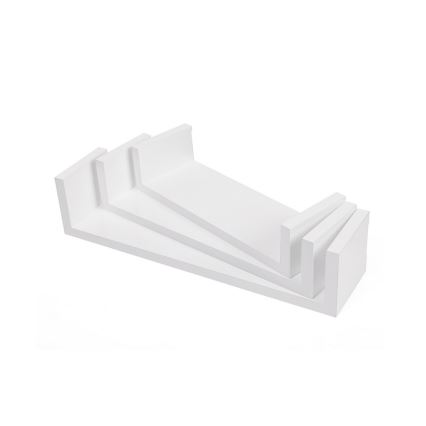 Komplet 3 stenskih polic SHELFY, bele