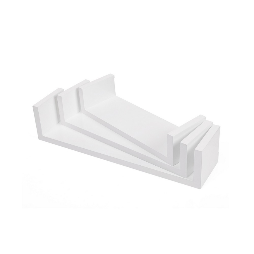 Komplet 3 stenskih polic SHELFY, bele
