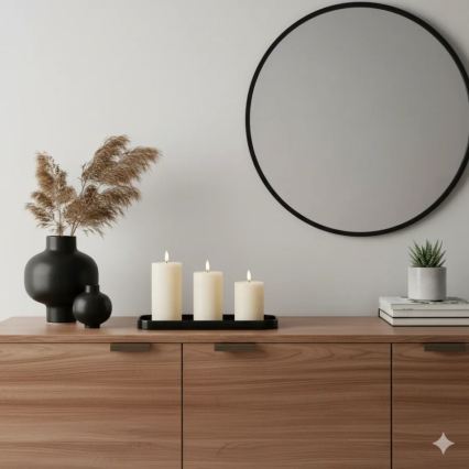 Komplet 3x LED sveč BRILLO LED/3xAAA, kremne, z daljinskim upravljalnikom