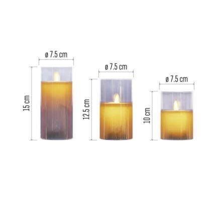 Komplet 3x LED sveč LED/6xAA