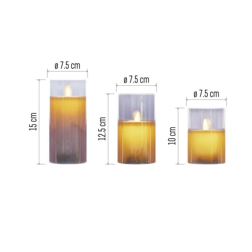 Komplet 3x LED sveč LED/6xAA