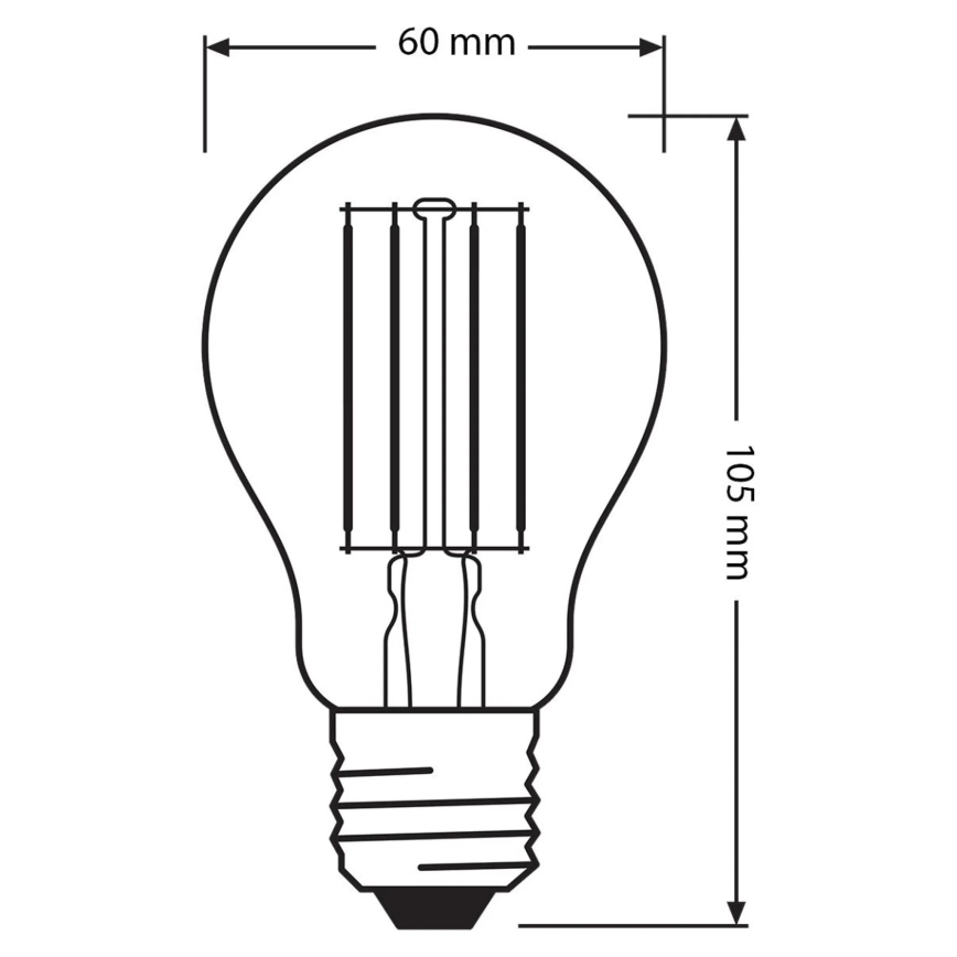 Komplet 3x LED žarnic BASE CLASSIC FILAMENT A60 E27/11W/230V 4000K - Osram