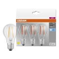 Komplet 3x LED žarnic BASE CLASSIC FILAMENT A60 E27/7,5W/230V 4000K - Osram