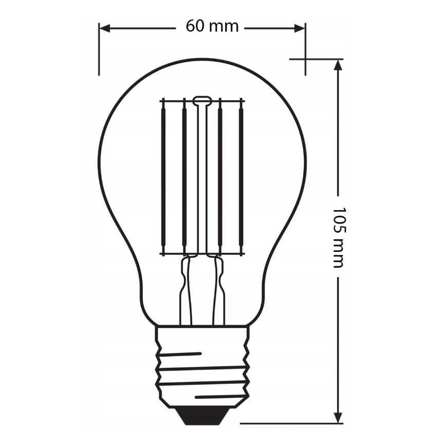 Komplet 3x LED žarnic BASE CLASSIC FILAMENT A60 E27/7,5W/230V 4000K - Osram