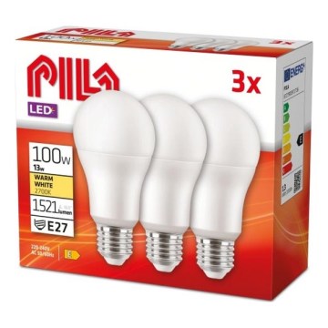 Komplet 3x LED žarnic Philips Pila E27/13W/230V 2700K