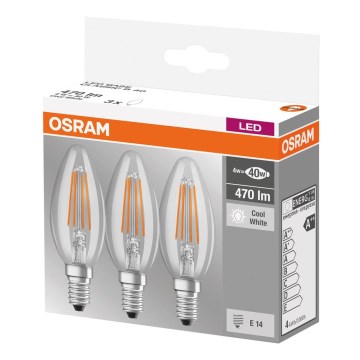 KOMPLET 3x LED Žarnica BASE VINTAGE B40 E14/4W/230V 4000K – Osram