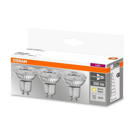 KOMPLET 3x LED Žarnica PAR16 GU10/4,3W/230V 2700K - Osram