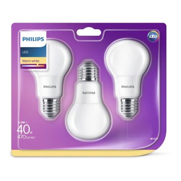 KOMPLET 3x LED Žarnica Philips E27/5,5W/230V 2700K