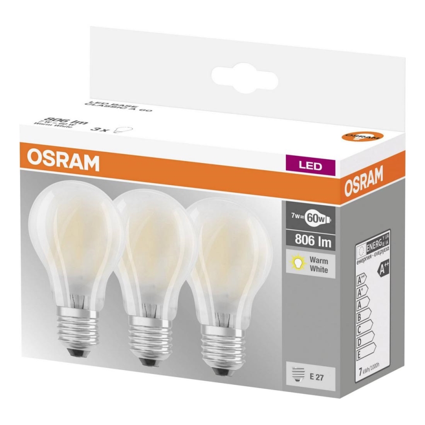 KOMPLET 3x LED Žarnica VINTAGE E27/7W/230V 2700K - Osram