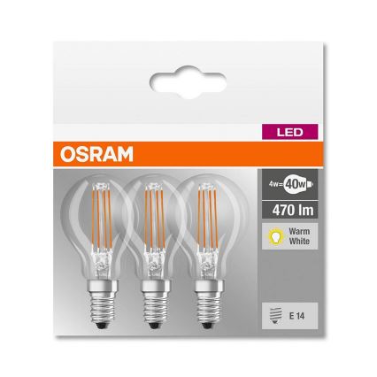 KOMPLET 3x LED Žarnica P40 E14/4W/230V 2700K - Osram