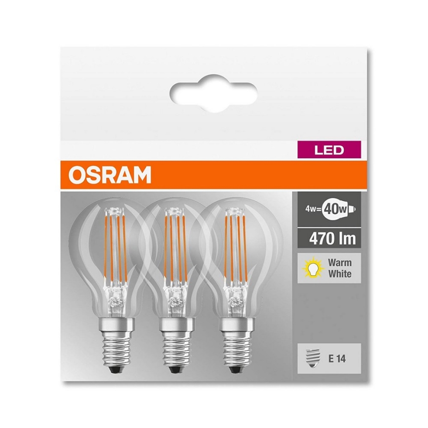 KOMPLET 3x LED Žarnica P40 E14/4W/230V 2700K - Osram
