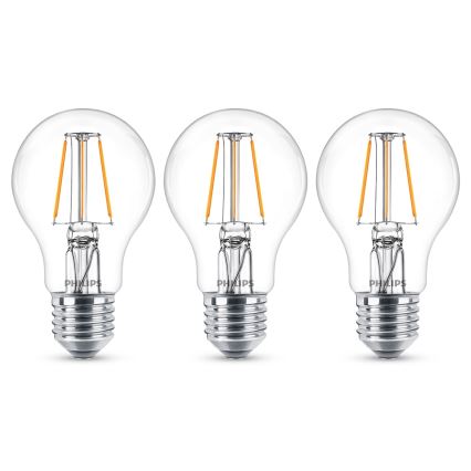 KOMPLET 3x LED Žarnica Philips E27/4,3W/230V 2700K