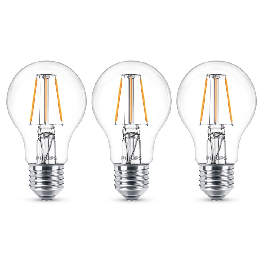 KOMPLET 3x LED Žarnica Philips E27/4,3W/230V 2700K