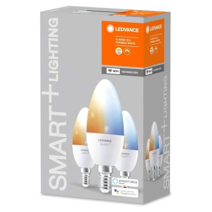 KOMPLET 3x LED Zatemnitvena žarnica SMART+ E14/5W/230V 2700K-6500K Wi-Fi - Ledvance