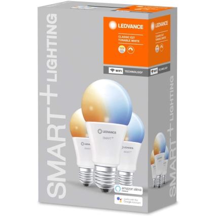 KOMPLET 3x LED Zatemnitvena žarnica SMART+ E27/9,5W/230V 2700K-6500K Wi-Fi - Ledvance