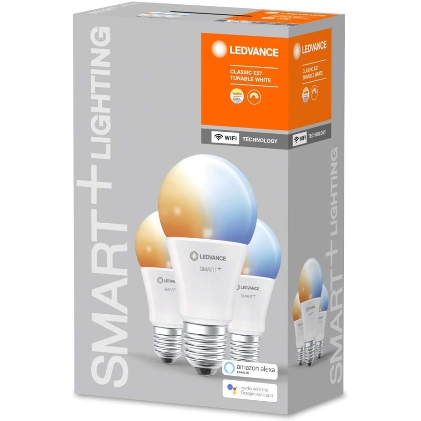 KOMPLET 3x LED Zatemnitvena žarnica SMART+ E27/9,5W/230V 2700K-6500K Wi-Fi - Ledvance