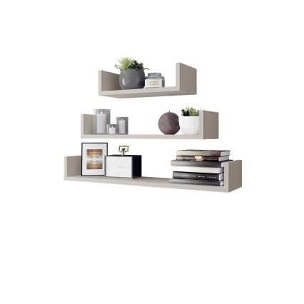 Komplet 3x stenskih polic TRIO 40/60/80x11x18 cm kašmir