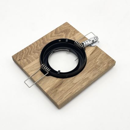 Komplet 3x vgradnih stropnih svetilk TOBBY 1xGU10/20W/230V 11,5x11,5 cm hrast/črna