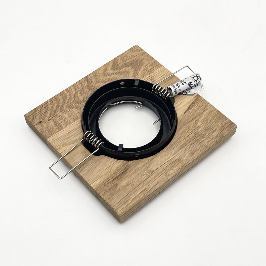 Komplet 3x vgradnih stropnih svetilk TOBBY 1xGU10/20W/230V 11,5x11,5 cm hrast/črna