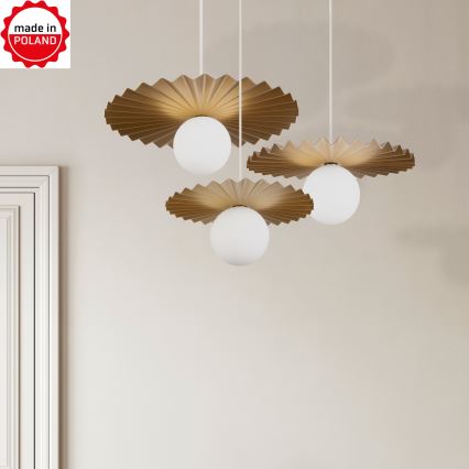 Komplet 3x viseča svetilka na kablu SUNPLISS 1xG9/10W/230V zlata/kremna