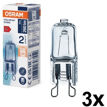 Komplet 3x žarnic za pečico HALOPIN G9/25W/230V 2700K - Osram