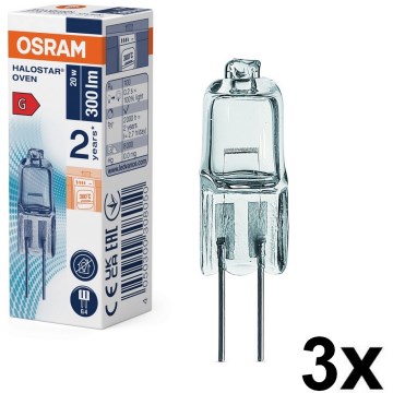 Komplet 3x žarnic za pečico HALOSTAR G4/20W/12V 2700K - Osram