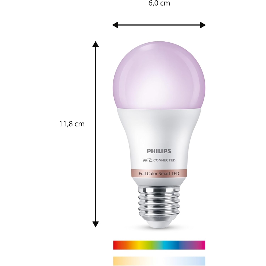Komplet 3x zatemnjivih LED RGB žarnic Philips SMART A60 E27/8,8W/230V 2200-6500K