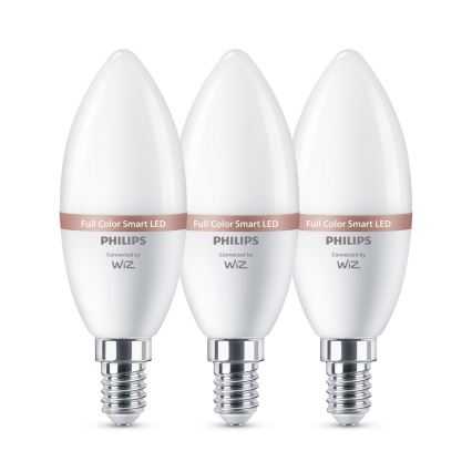Komplet 3x LED RGB žarnic z možnostjo zatemnitve Philips SMART C37 E14/4,9W/230V 2200-6500K CRI 90