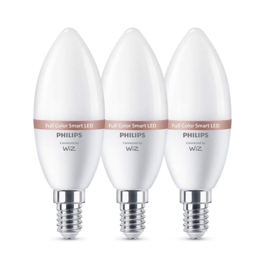 Komplet 3x LED RGB žarnic z možnostjo zatemnitve Philips SMART C37 E14/4,9W/230V 2200-6500K CRI 90