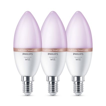 Komplet 3x LED RGB žarnic z možnostjo zatemnitve Philips SMART C37 E14/4,9W/230V 2200-6500K CRI 90