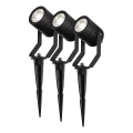 Komplet 3x zatemnjivih zunanjih LED RGBW svetilk SmartLife LED/3W/230V IP65 Wi-Fi Tuya črna