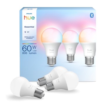Komplet 3x zatemnljiva LED žarnica Philips Hue White and Color Ambiance Essential E27/8W/230V 2200-6500K