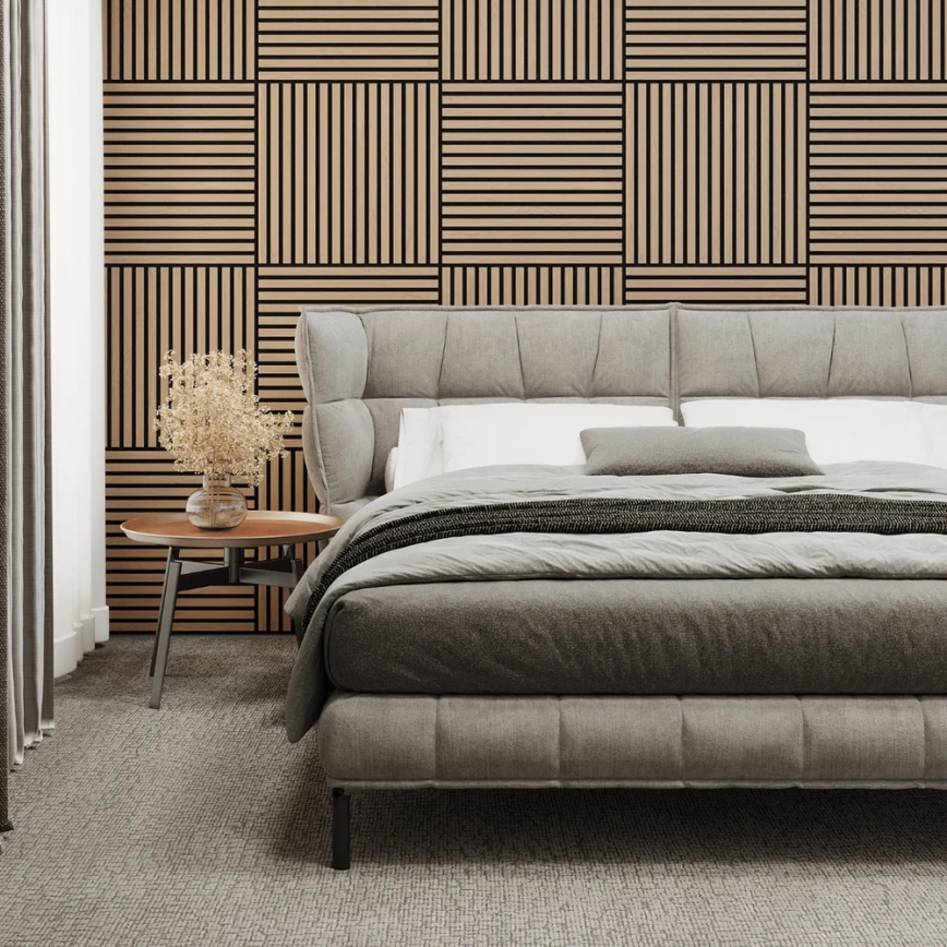 Komplet 4 akustičnih panelov DANVIKEN 60x60 cm, hrast