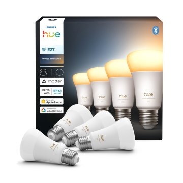 Komplet 4 kosov LED žarnic z možnostjo zatemnitve Philips Hue WHITE AMBIANCE E27/6W/230V 1000-20000K