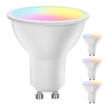 Komplet 4x LED RGBW zatemljivih pametnih žarnic GU10, 4,9 W, 230 V, 2700–6500 K - Aigostar
