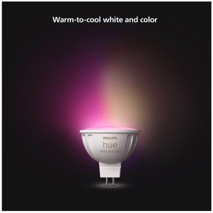 Komplet 4x zatemnjivih LED RGBW žarnic Philips Hue WHITE AND COLOR AMBIANCE GU5,3/MR16/6,3W/12V 2000-6500K