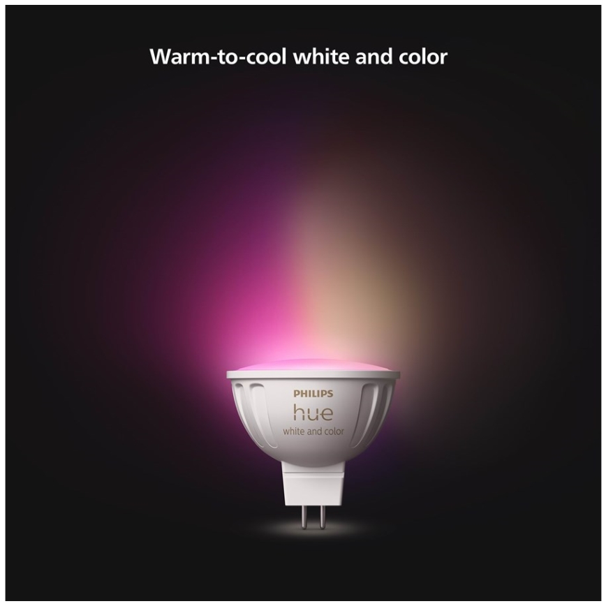 Komplet 4x zatemnjivih LED RGBW žarnic Philips Hue WHITE AND COLOR AMBIANCE GU5,3/MR16/6,3W/12V 2000-6500K